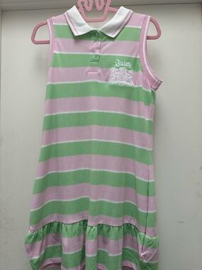 Juicy Couture Pink & Green Striped Polo Dress UK Exclusive, NWT